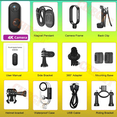 4K Wifi 1080P POV Magnetic Mini Action Camera Pocket Video Vlog Cam Helmet Motorcycle Bicycle Sports Holder Mount Recorder