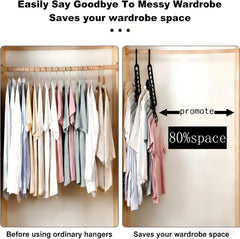Sturdy Space Saver Hangers with 360° Rotatable Hook - Multi-Purpose Closet Organizers for Small Spaces | College Dorm & Apartment Essentials (2, Black)