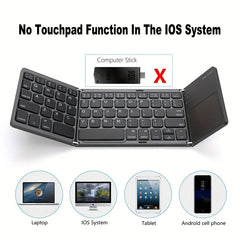 Foldable Bluetooth Keyboard with Touchpad Mini Wireless Keyboard Rechargable for IOS Android Windows Tablet Notebook
