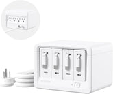 12-In-1 Desktop Charging Station with 4 Retractable Wall Chargers, 40W USB-C Power Strip, 4 AC Outlets, Surge Protection for Home Office