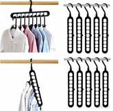 Sturdy Space Saver Hangers with 360° Rotatable Hook - Multi-Purpose Closet Organizers for Small Spaces | College Dorm & Apartment Essentials (2, Black)