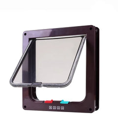 Dog Cat Flap Door with 4 Way Security Lock Flap Door for Dog Cats Kitten ABS Plastic Small Pet Gate Door Kit Cat Dogs Flap Doors