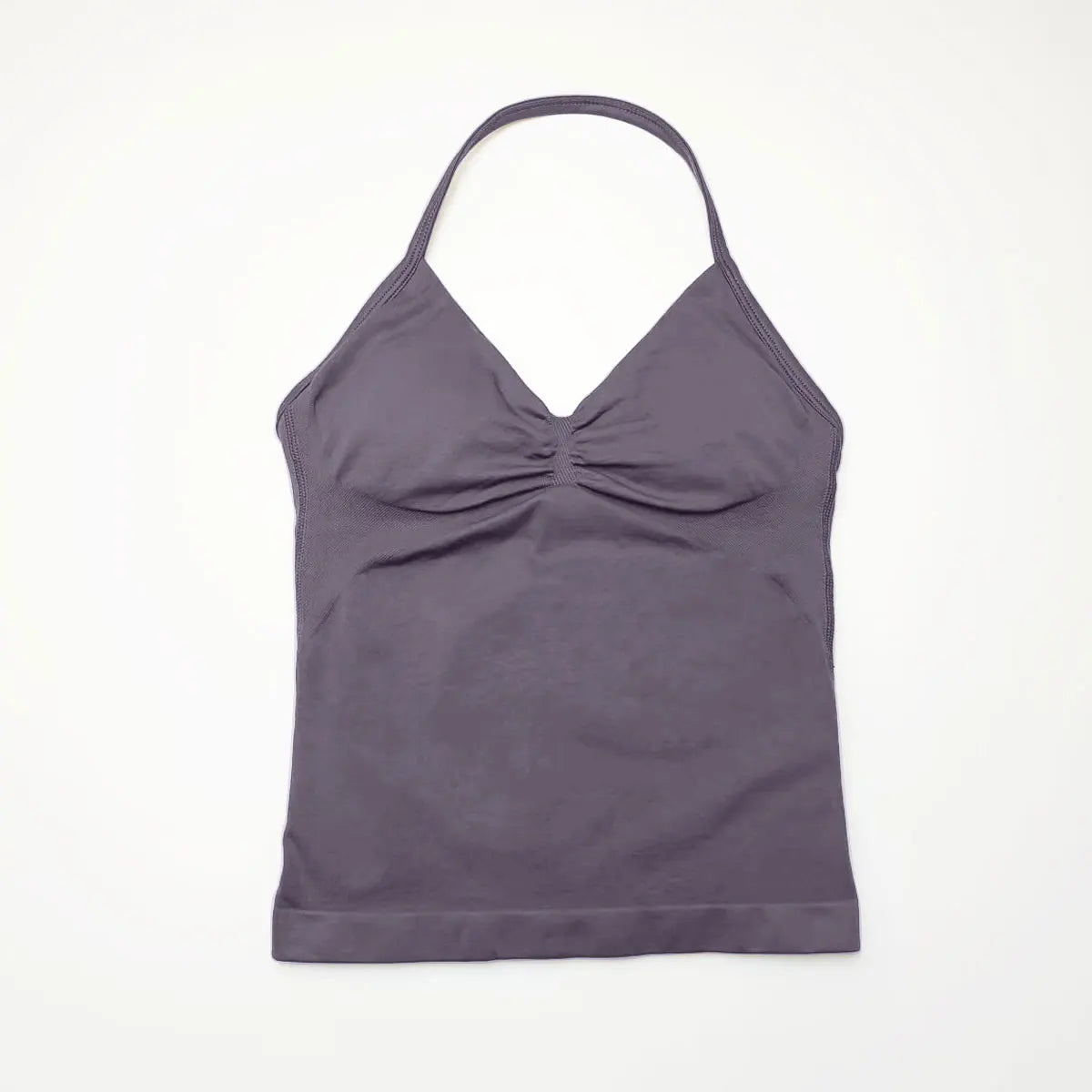 Gym Longline Strappy Top Women Seamless Yoga Tank with Removable Pads V Neck Workout Clothes Sports Running Fitness Vest