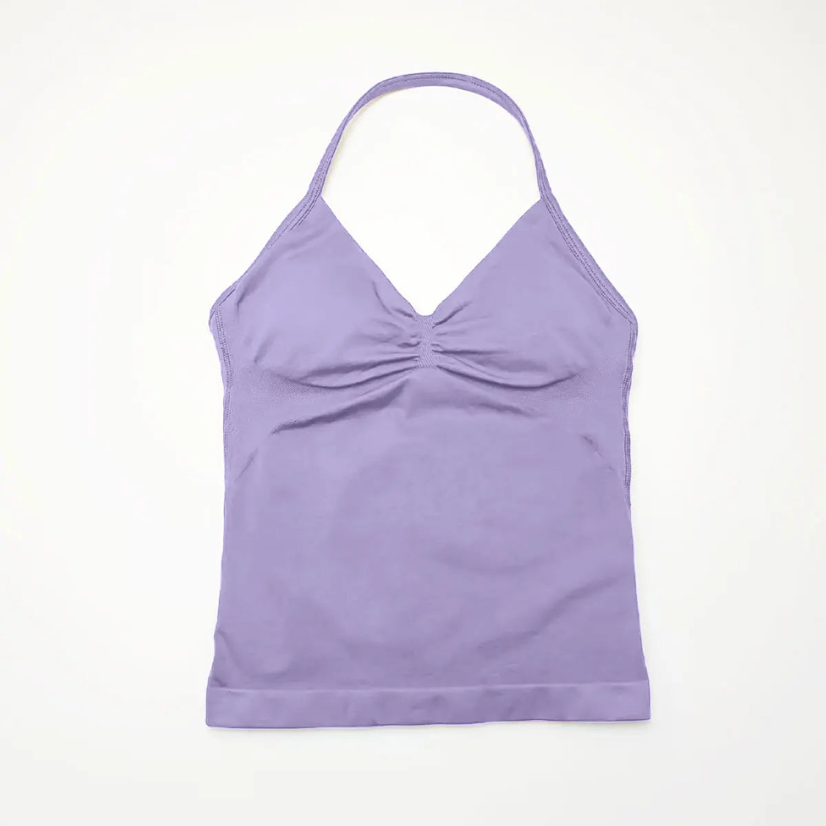 Gym Longline Strappy Top Women Seamless Yoga Tank with Removable Pads V Neck Workout Clothes Sports Running Fitness Vest