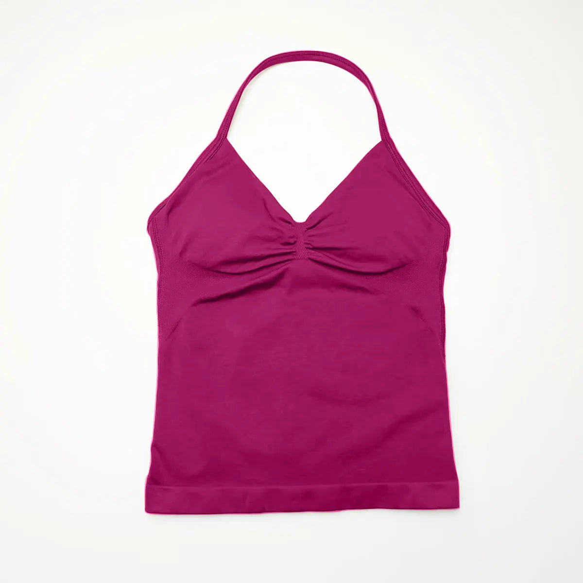 Gym Longline Strappy Top Women Seamless Yoga Tank with Removable Pads V Neck Workout Clothes Sports Running Fitness Vest