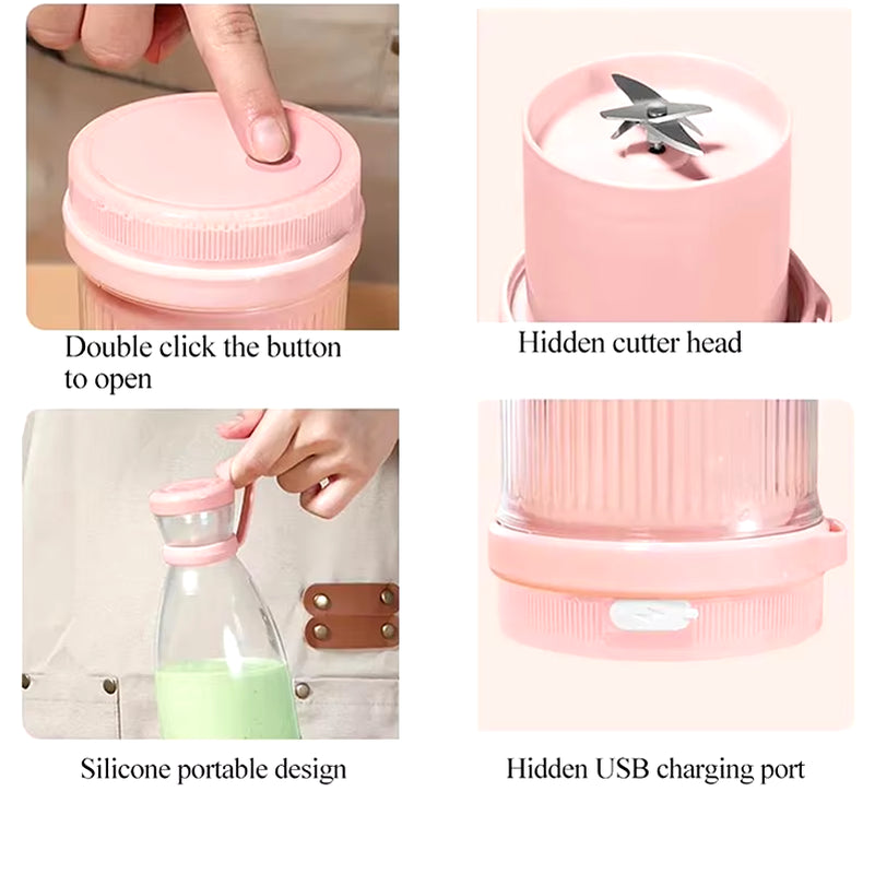 Portable Blender | Smoothies in 30 Seconds, USB Rechargeable, 420ML Travel Bottle