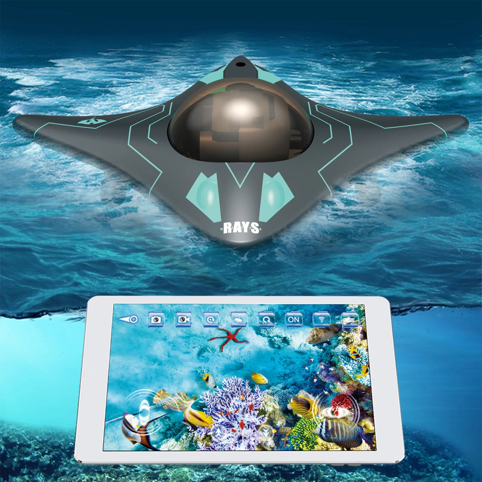 Mini WIFI RC Boat Six-Way Submarine Diving Real-Time Transmission Underwater Camera Wifi FPV Remote Control Boats Toy Kid Gifts