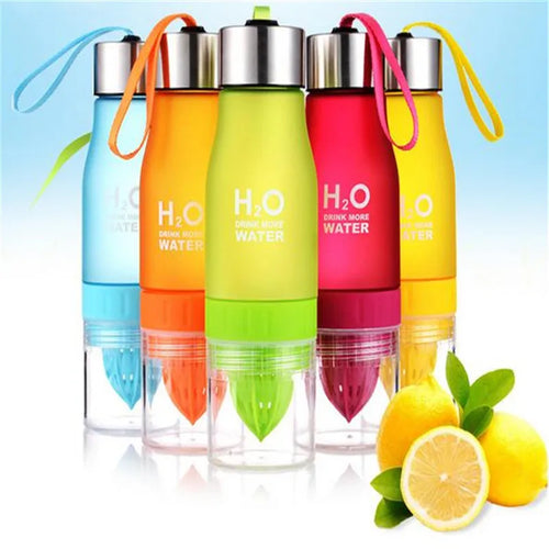 650Ml Sport Bottle H20 Plastic Fruit Infusion Bottle Infuser Drink Outdoor Sports Juice Lemon Portable Bike Travel Water Bottle