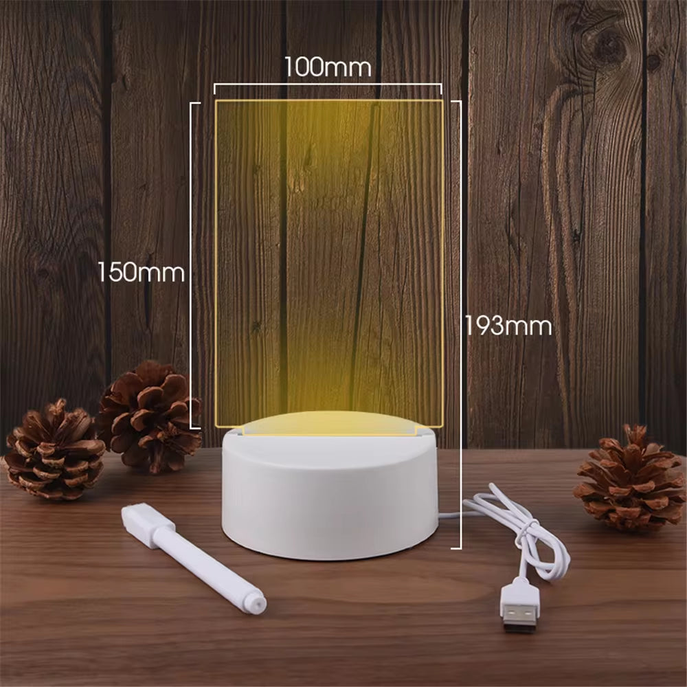 GlowNote™ LED Acrylic Message Board Night Light