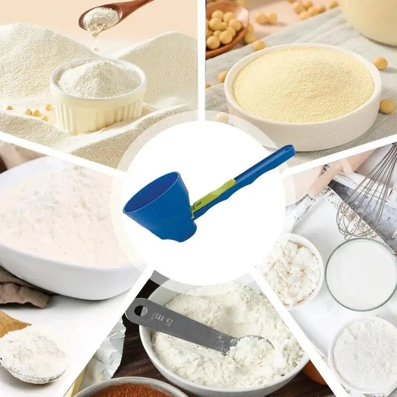 Mess-Free Protein Powder Scoop | Sliding Funnel Scoop, Leak-Proof Dispenser