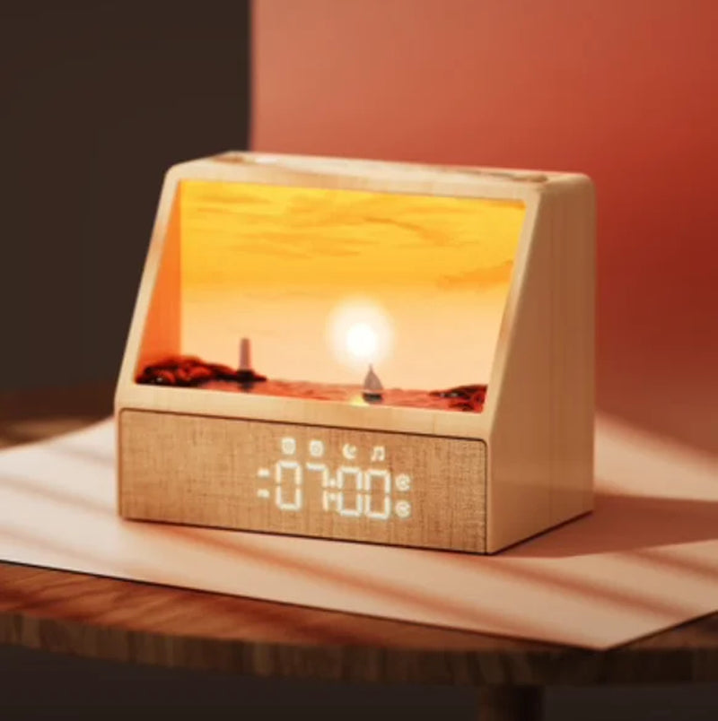 Bluetooth Sunrise Alarm Clock Table Light White Noise Wake up Light with 12 Sounds Dimmable Sleep Clock for Adults Kids Bedroom