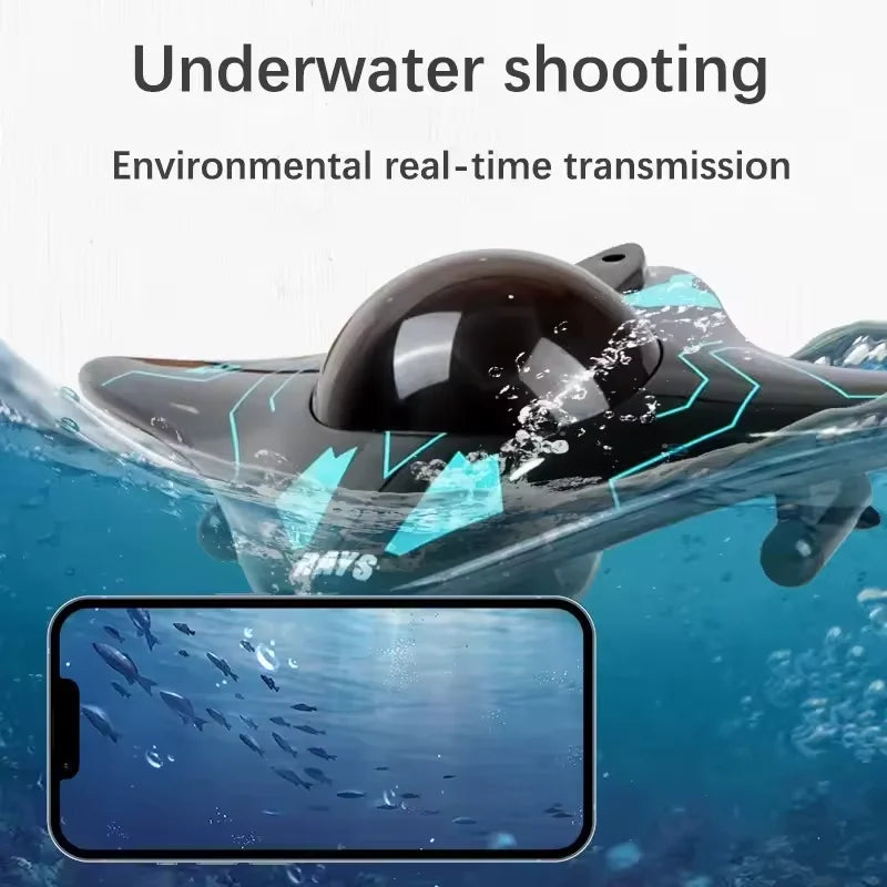 Mini WIFI RC Boat Six-Way Submarine Diving Real-Time Transmission Underwater Camera Wifi FPV Remote Control Boats Toy Kid Gifts