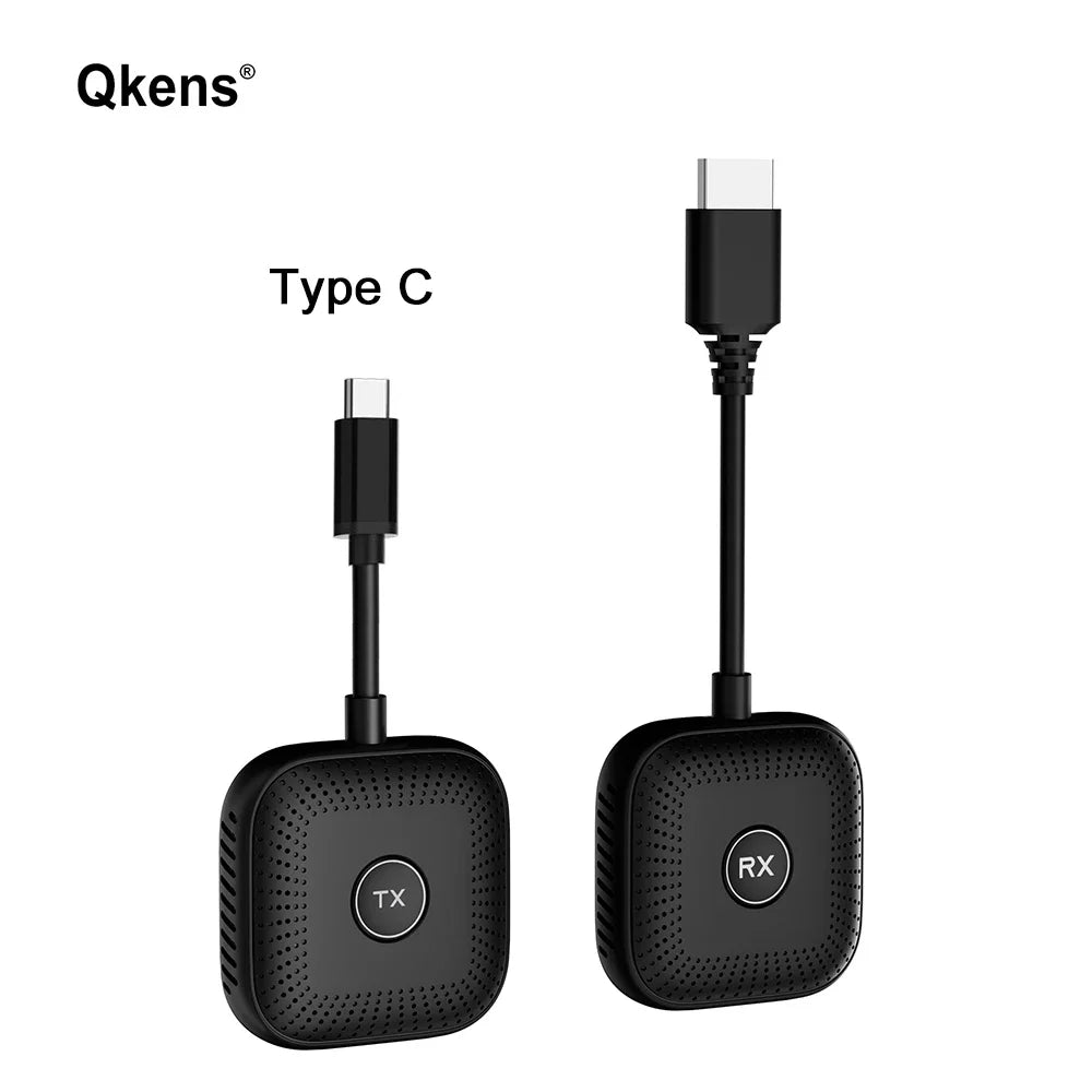 50M Type C Wireless HDMI Video Transmitter Receiver Extender USB-C TV Stick Adapter for Camera Phone Laptop PC to TV Projector