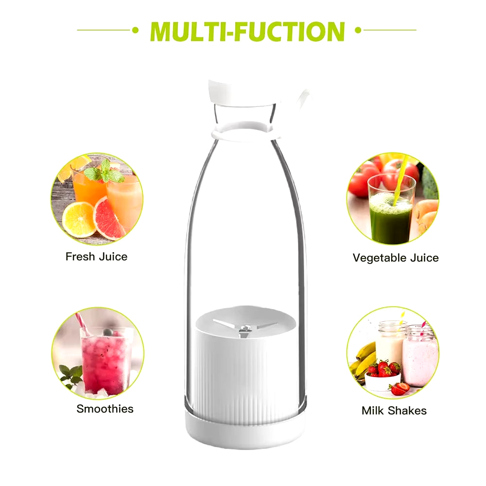 Portable Blender | Smoothies in 30 Seconds, USB Rechargeable, 420ML Travel Bottle