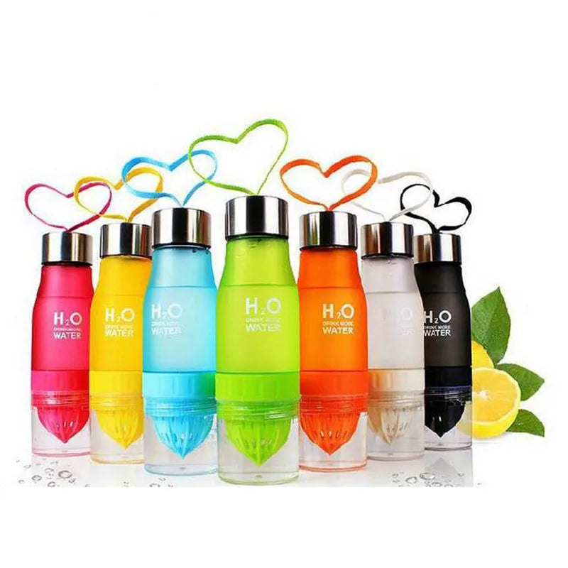 650Ml Sport Bottle H20 Plastic Fruit Infusion Bottle Infuser Drink Outdoor Sports Juice Lemon Portable Bike Travel Water Bottle