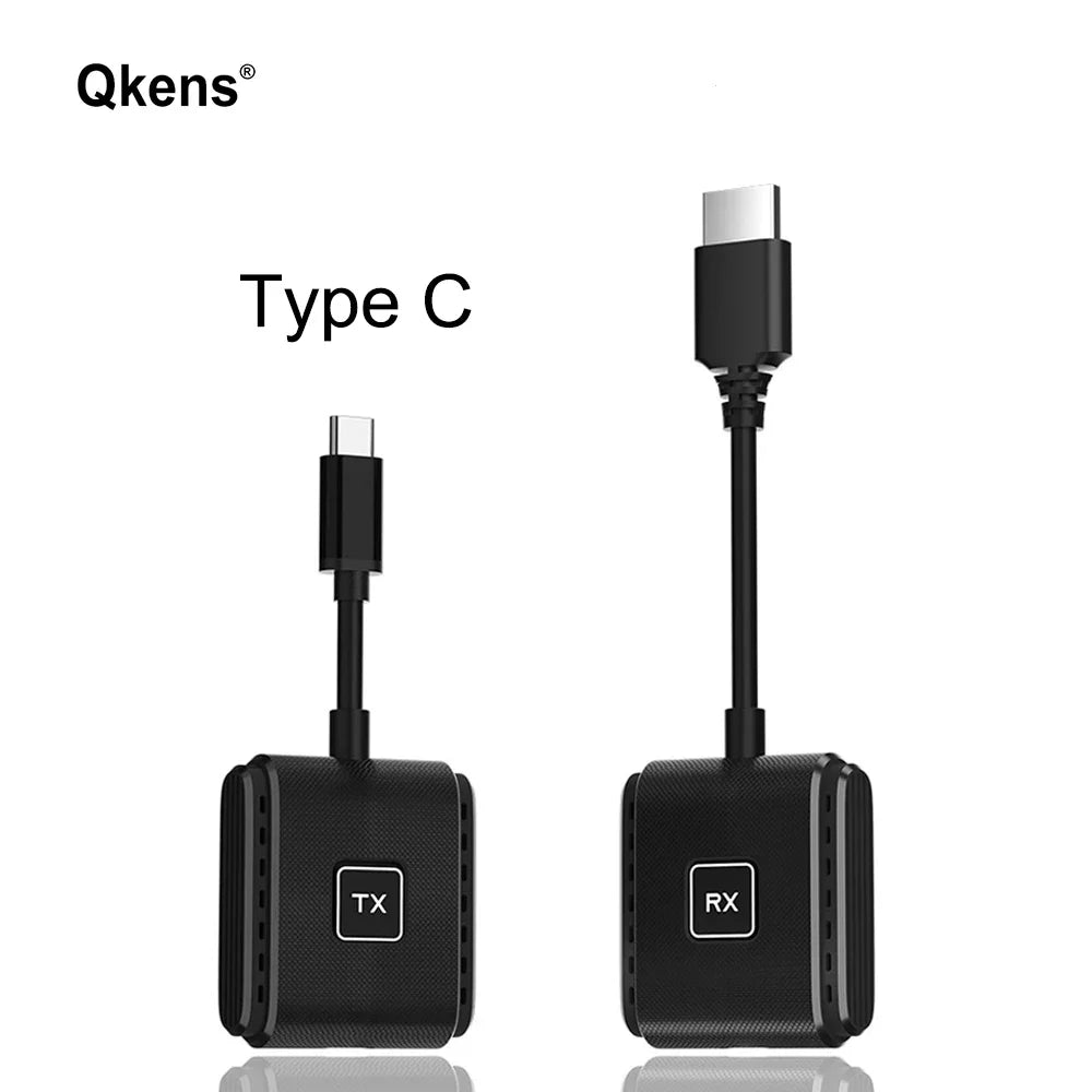 50M Type C Wireless HDMI Video Transmitter Receiver Extender USB-C TV Stick Adapter for Camera Phone Laptop PC to TV Projector