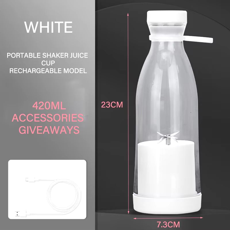 Portable Blender | Smoothies in 30 Seconds, USB Rechargeable, 420ML Travel Bottle