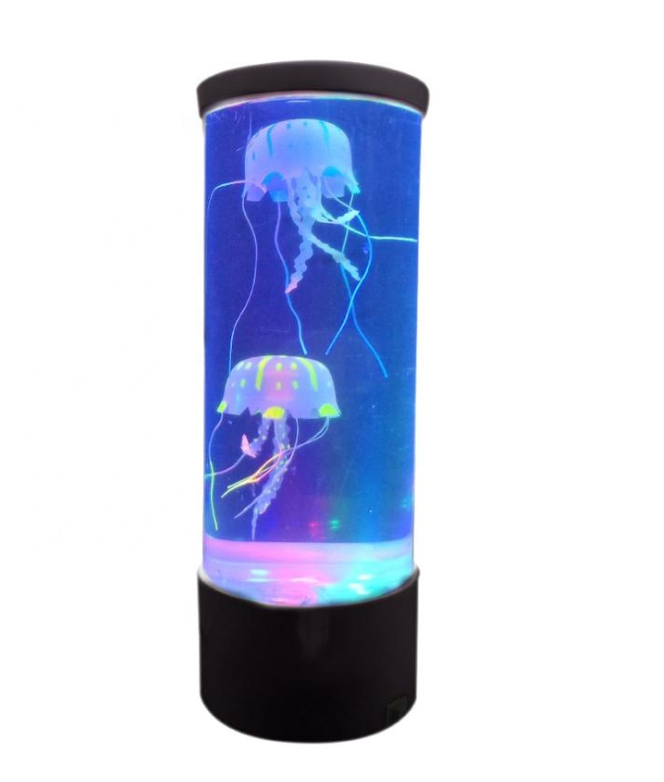Ocean Night Light with Floating Jellyfish - Aquarium Mood Lamp for Bedroom, Calming Desktop Decor Gift Home Decoration