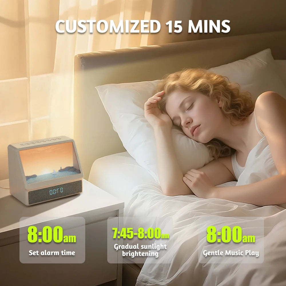 Sunrise Alarm Clock | Wake Up Gently, Bluetooth Speaker + White Noise, 12 Sounds