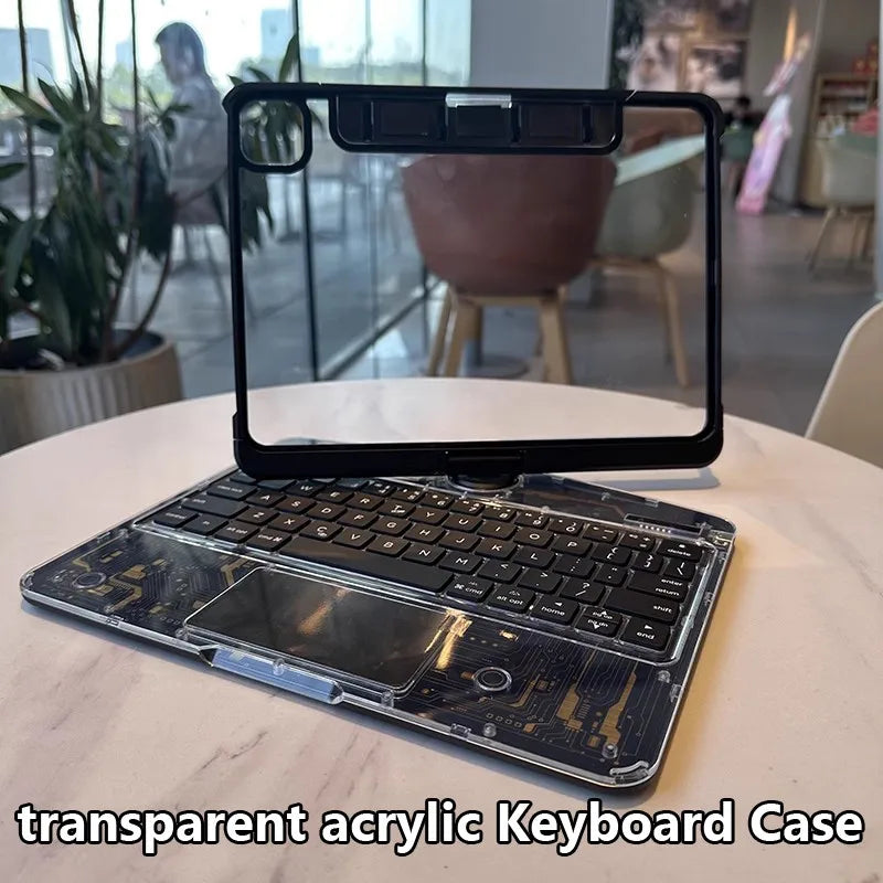 Case for Ipad Case with Trackpad 7/8/9Th Generation 10.2 Inch 9.7/10.9 Acrylic Transparent Wireless Keyboard Drawer Pen Slot