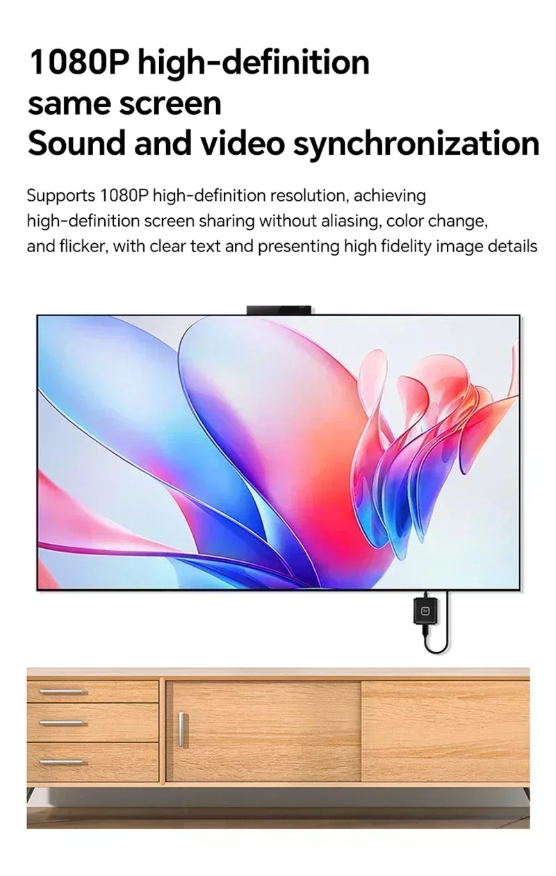 50M Type C Wireless HDMI Video Transmitter Receiver Extender USB-C TV Stick Adapter for Camera Phone Laptop PC to TV Projector