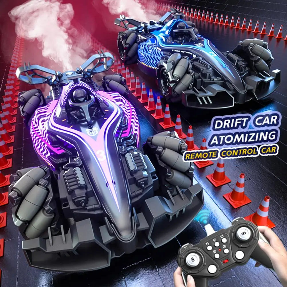 2.4Ghz Remote Control Drift Car with Spray Music Light High Speed Four-Wheels Drive Electric Racing Car RC Stunt Vehicle