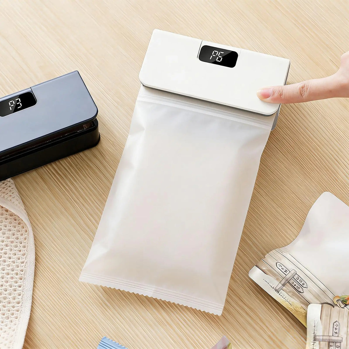 Magnetic Bag Sealer | Keep Snacks Fresh in Seconds, 6 Heat Levels + Built-In Cutter