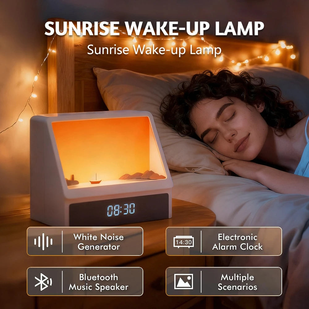 Sunrise Alarm Clock | Wake Up Gently, Bluetooth Speaker + White Noise, 12 Sounds