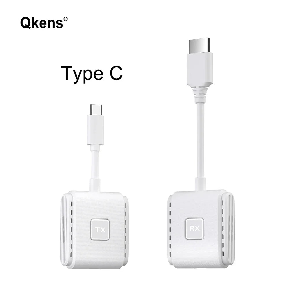 50M Type C Wireless HDMI Video Transmitter Receiver Extender USB-C TV Stick Adapter for Camera Phone Laptop PC to TV Projector