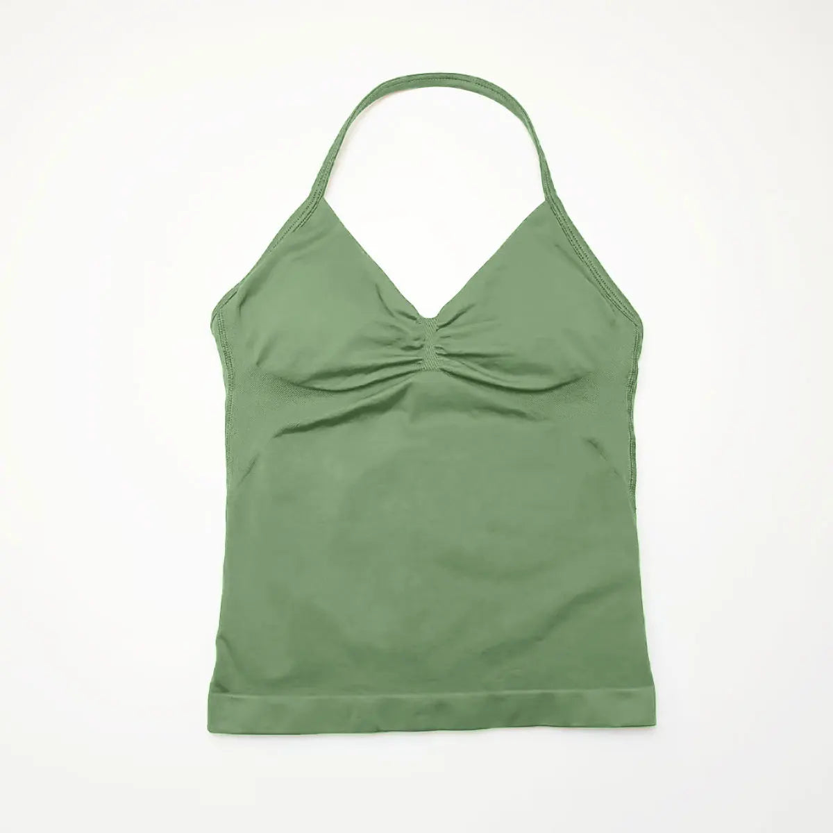 Gym Longline Strappy Top Women Seamless Yoga Tank with Removable Pads V Neck Workout Clothes Sports Running Fitness Vest