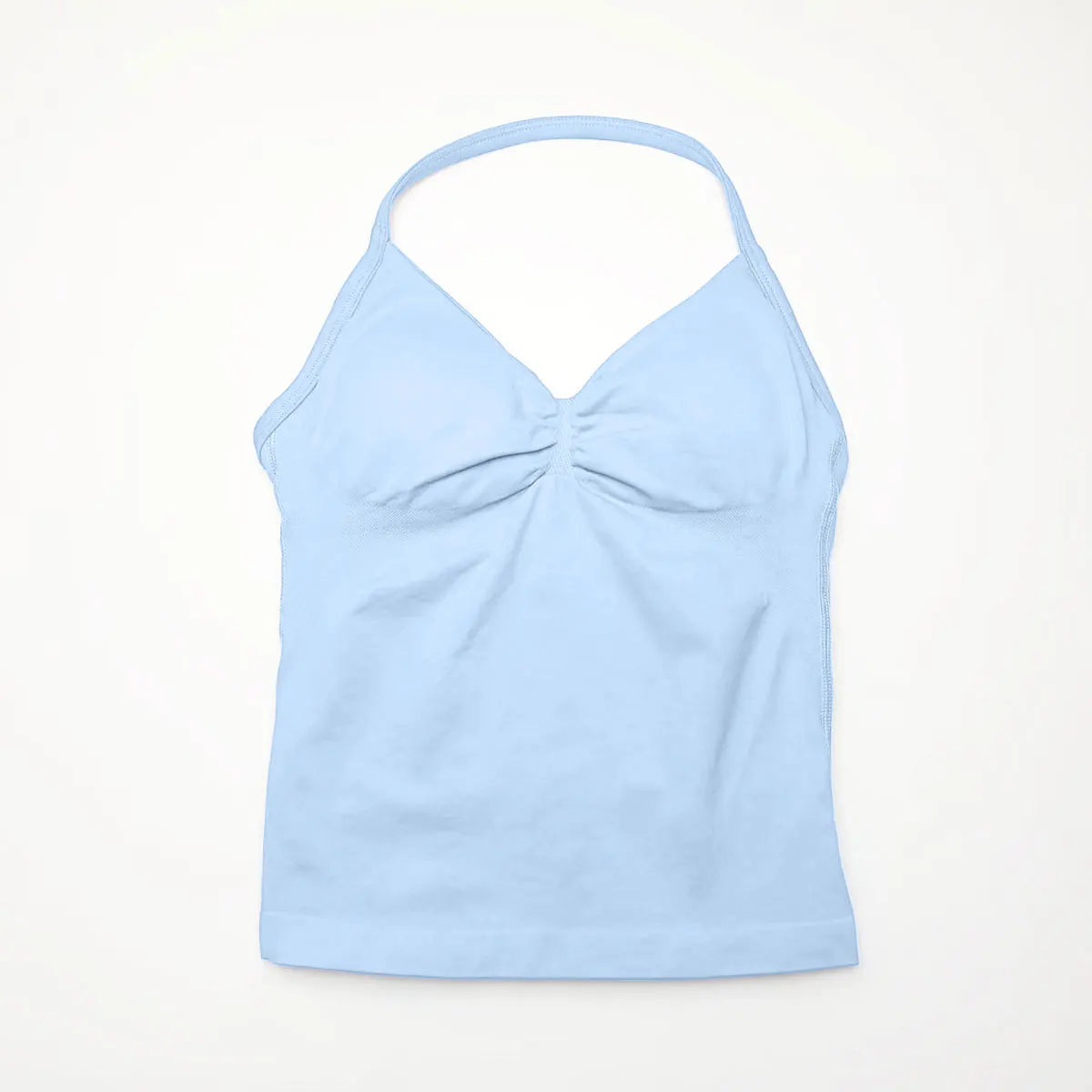 Gym Longline Strappy Top Women Seamless Yoga Tank with Removable Pads V Neck Workout Clothes Sports Running Fitness Vest