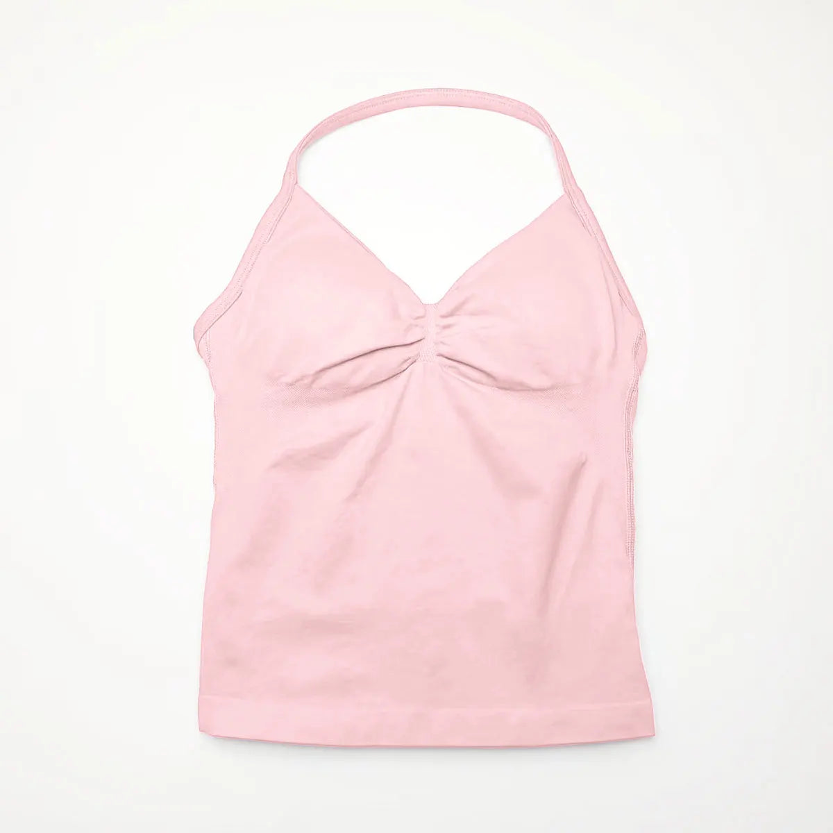 Gym Longline Strappy Top Women Seamless Yoga Tank with Removable Pads V Neck Workout Clothes Sports Running Fitness Vest