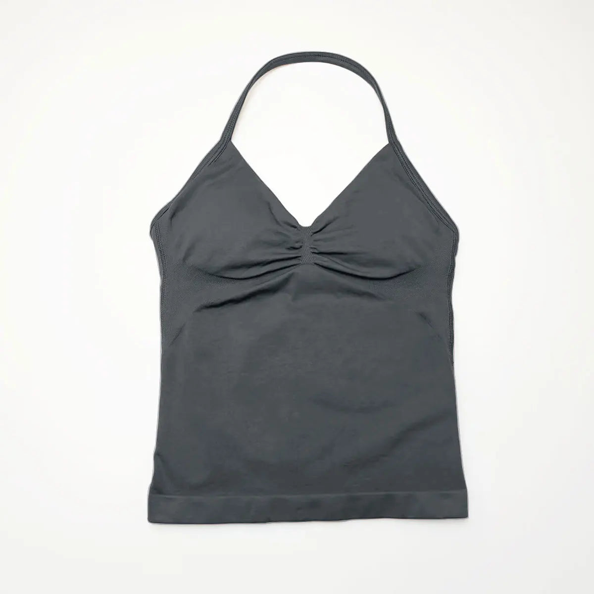 Gym Longline Strappy Top Women Seamless Yoga Tank with Removable Pads V Neck Workout Clothes Sports Running Fitness Vest