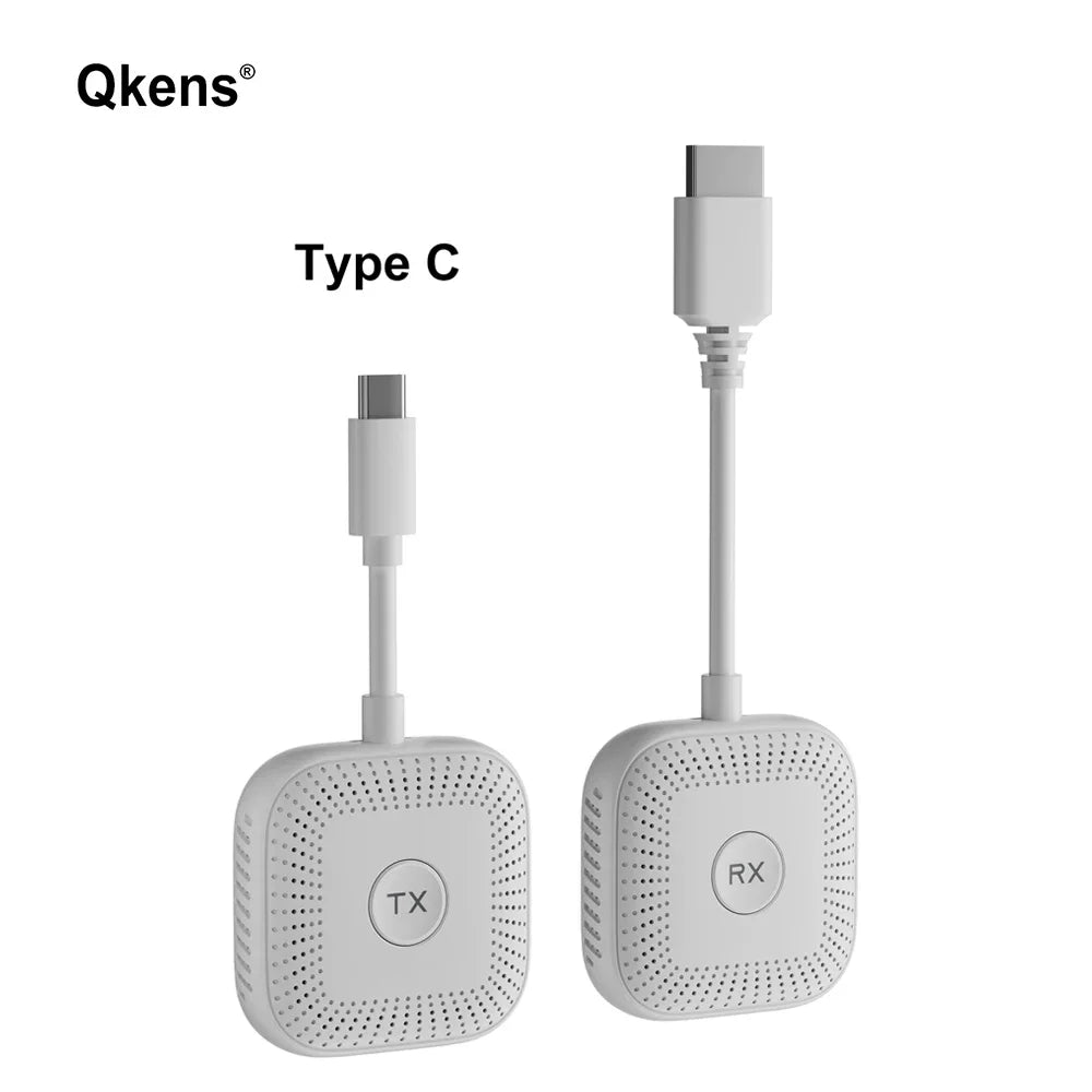 50M Type C Wireless HDMI Video Transmitter Receiver Extender USB-C TV Stick Adapter for Camera Phone Laptop PC to TV Projector