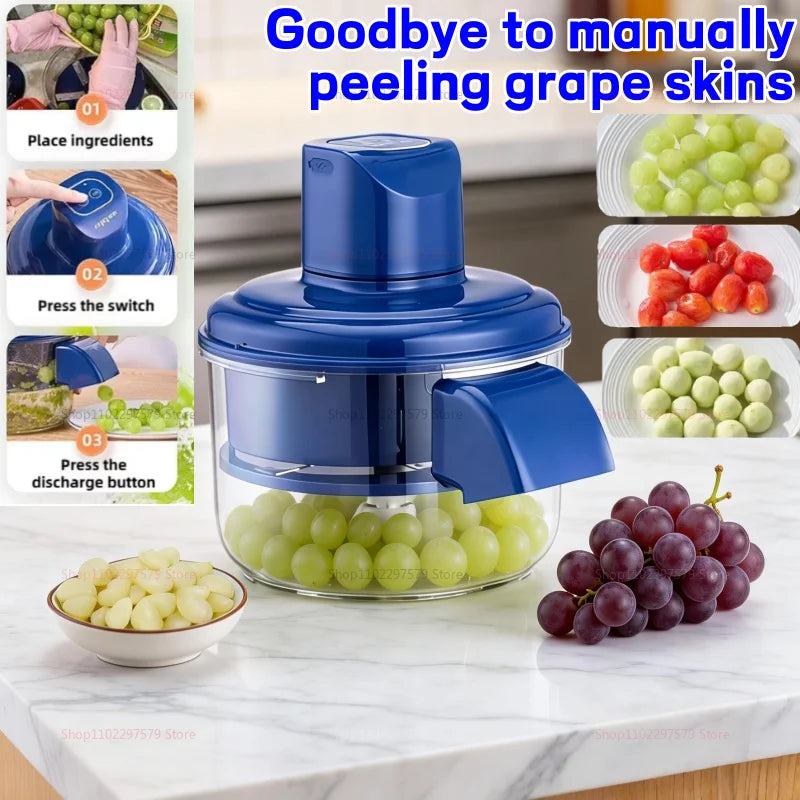 Rechargeable Fruit Peeler Automatic Electric Grape Peeler Machine for Grapes Cherry Tomatoes Garlic Kitchen Fruit Tool