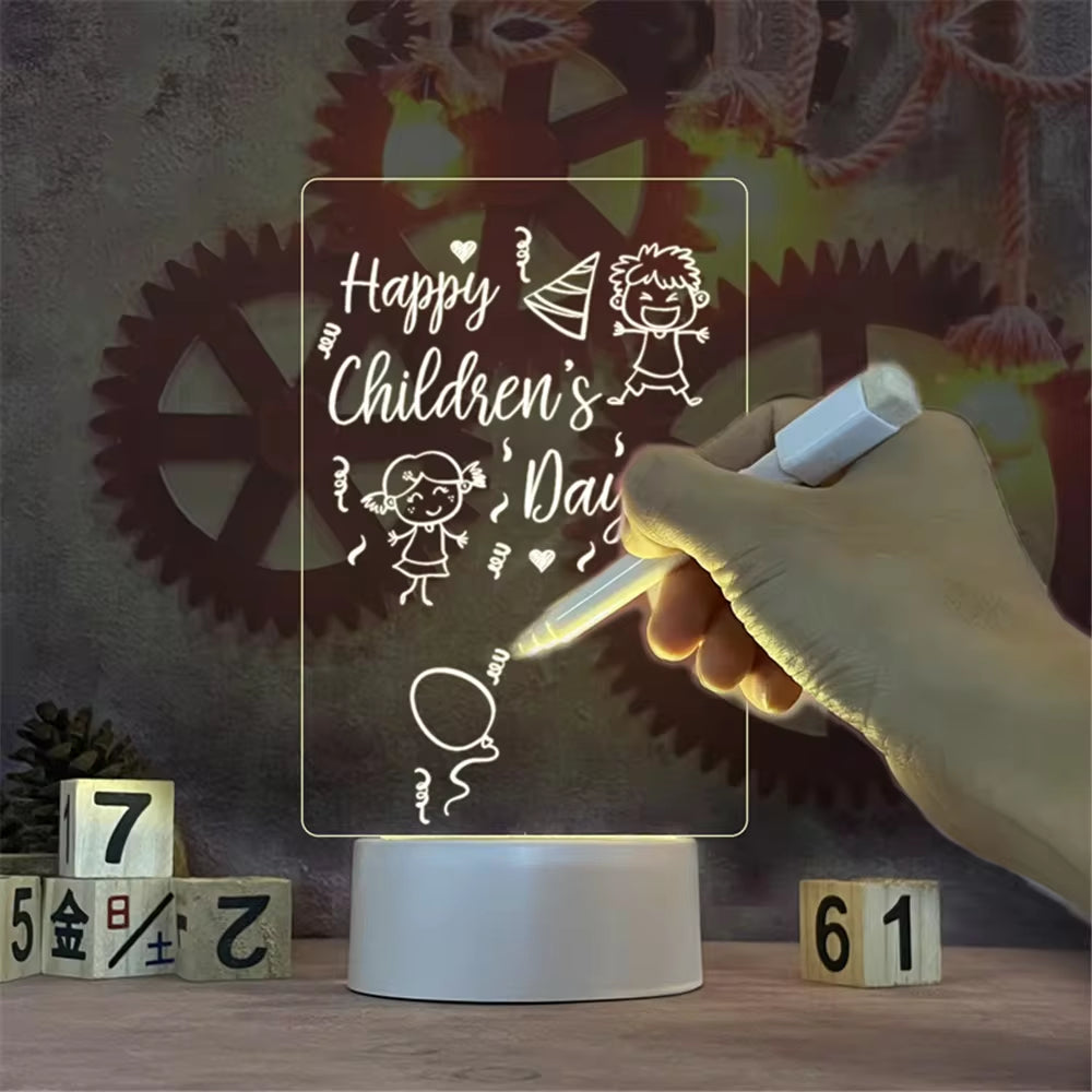 GlowNote™ LED Acrylic Message Board Night Light