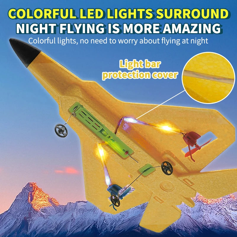 KF803 RC Plane 2.4G with LED Lights RC Flying Model Glider Remote Control Vertical Plane EPP Foam Toy Airplane Gifts for Holiday